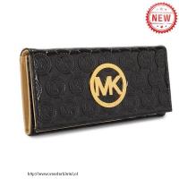 michael kors monogram flap continental groot zwart portefeuilles Tas Original elh7q191